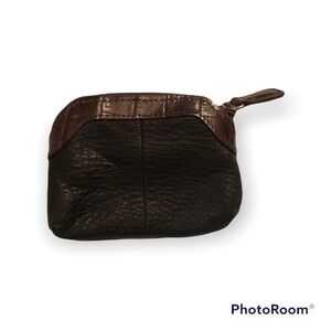 Brighton black and brown leather coin bag